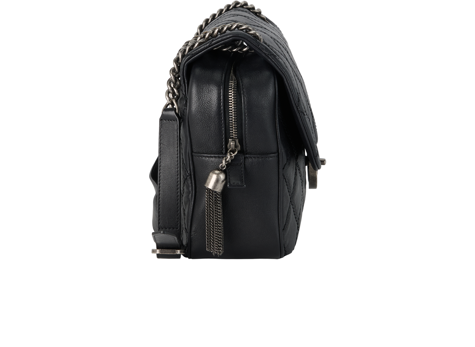 Paris-Edinburgh Coco Sporran Jumbo, &pound;2,500, Handbags, Black, Leather, Side view